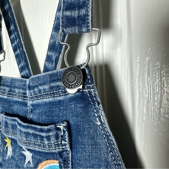 Tucker + Tate Baby Denim Overalls 12m Blue Star Rainbow Embroidered Jumpsuit - Picture 6 of 14